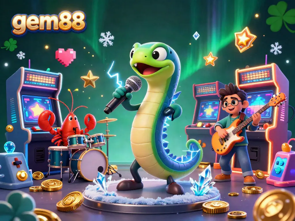 Experience thrilling gameplay at gem88 with a dynamic underwater casino scene featuring vibrant characters and game elements.