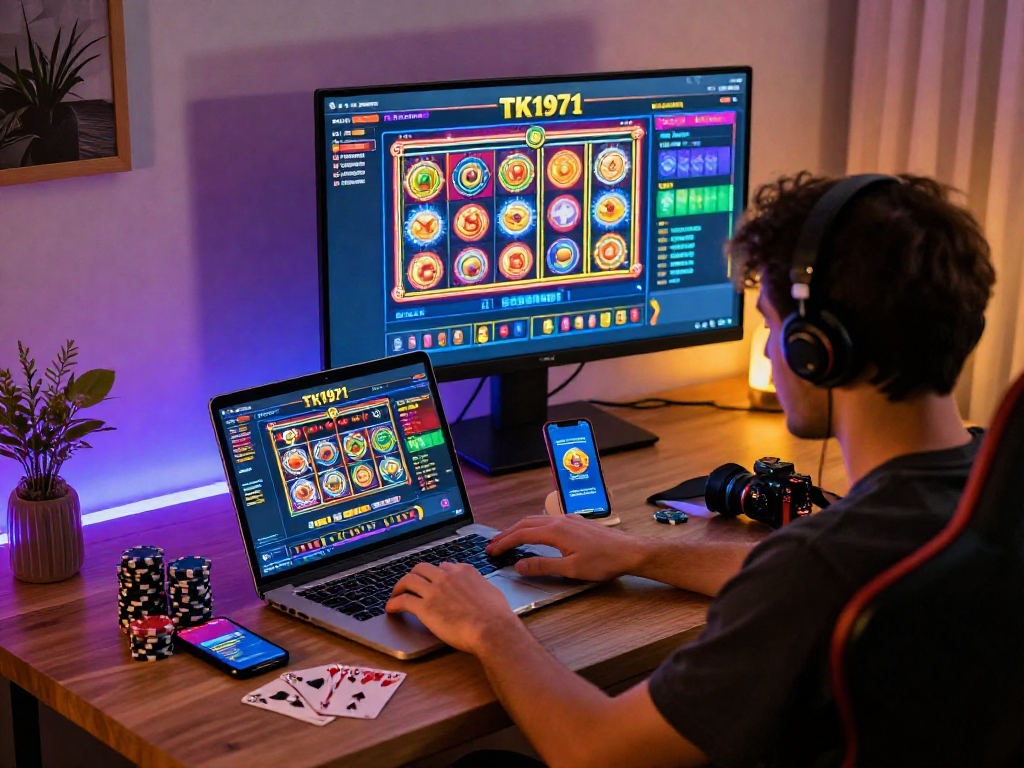 Exciting TK1971 online casino experience with user engaged in gaming