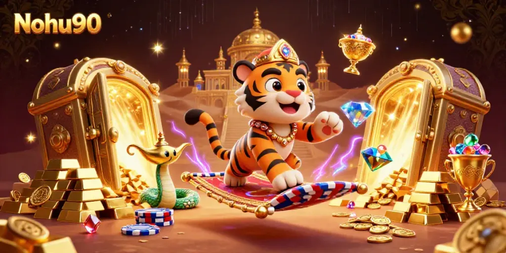 Experience the exhilarating world of Nohu90 with the sultan on a treasure-filled flying carpet.