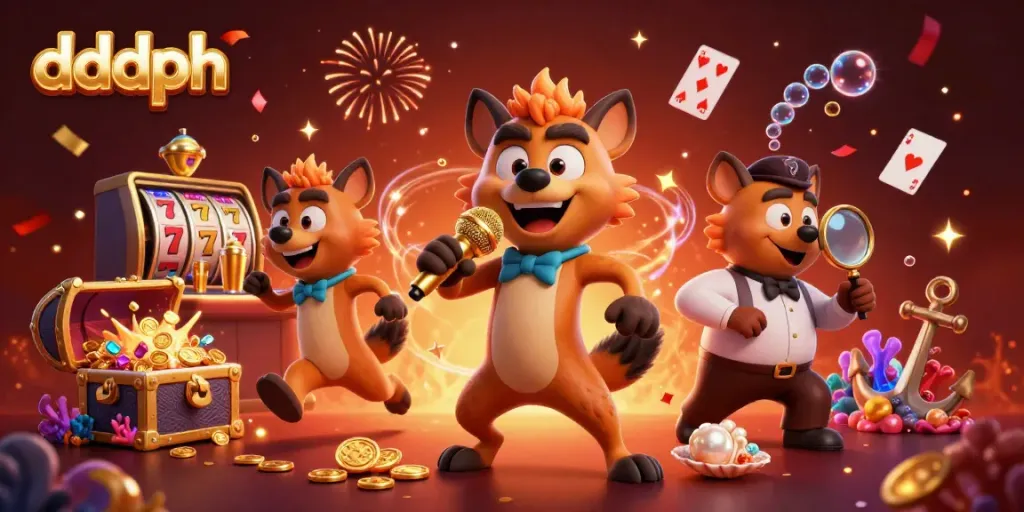 Engage in unforgettable comedy at DDDPH’s lively casino club, featuring vibrant characters and dynamic elements.