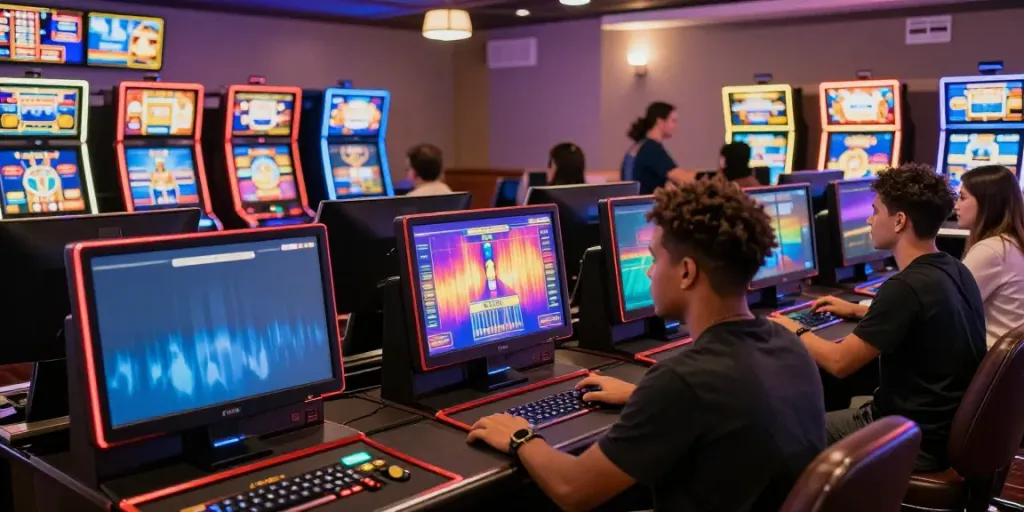 Exciting online gaming environment at http://gem88-mobile.com, showcasing diverse players and modern casino technologies.