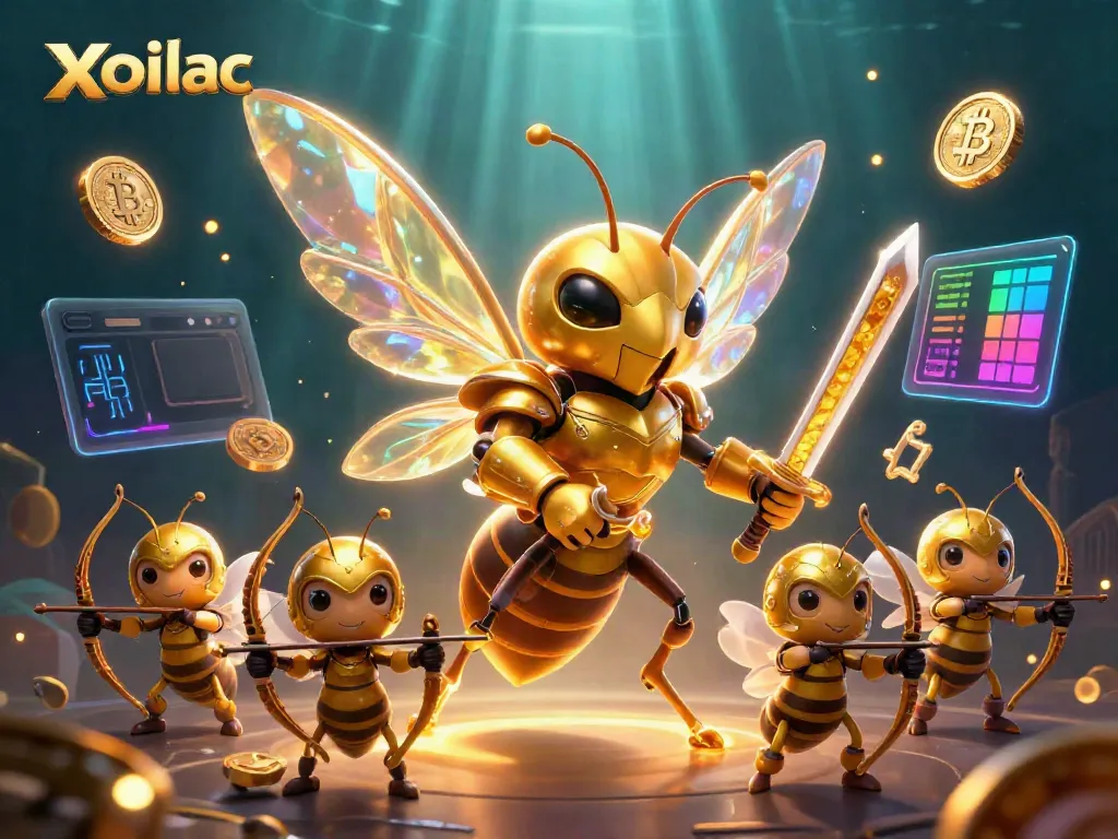 Engage with xoilac’s vibrant gaming scene featuring the golden hornet samurai among crypto elements.