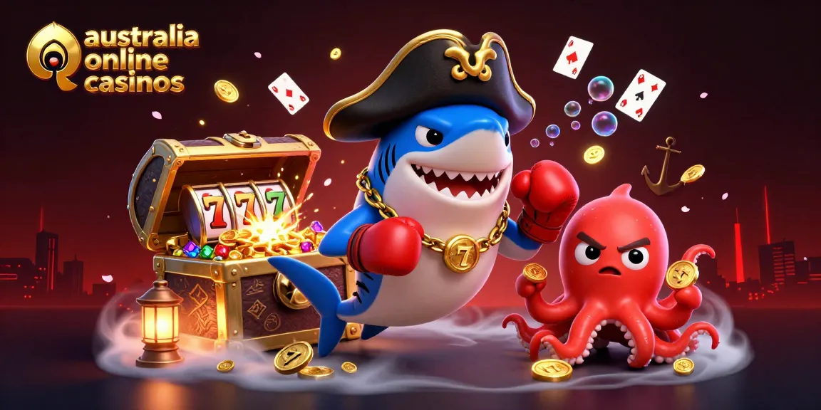 Engage in the exciting world of australia online casinos with vibrant characters and dynamic gameplay scenes.