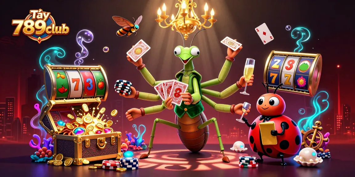 Tải 789club and experience thrilling slots with lively casino characters in action.