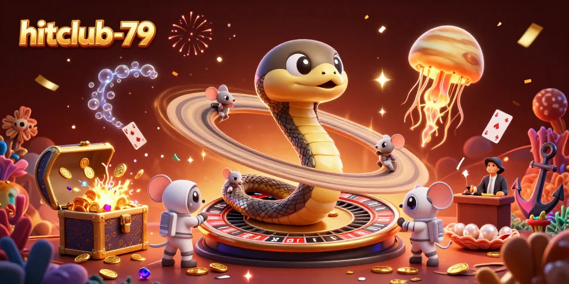 Engage in thrilling bets at hitclub-79 with a cosmic-themed casino adventure illustration.